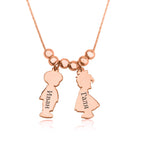 Children Charms Necklace with Russian Name Engraved La Vie Bien Children Charms Necklace with Russian Name Engraved