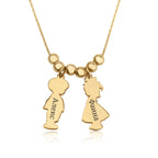 Children Charms Necklace with Russian Name Engraved La Vie Bien Children Charms Necklace with Russian Name Engraved