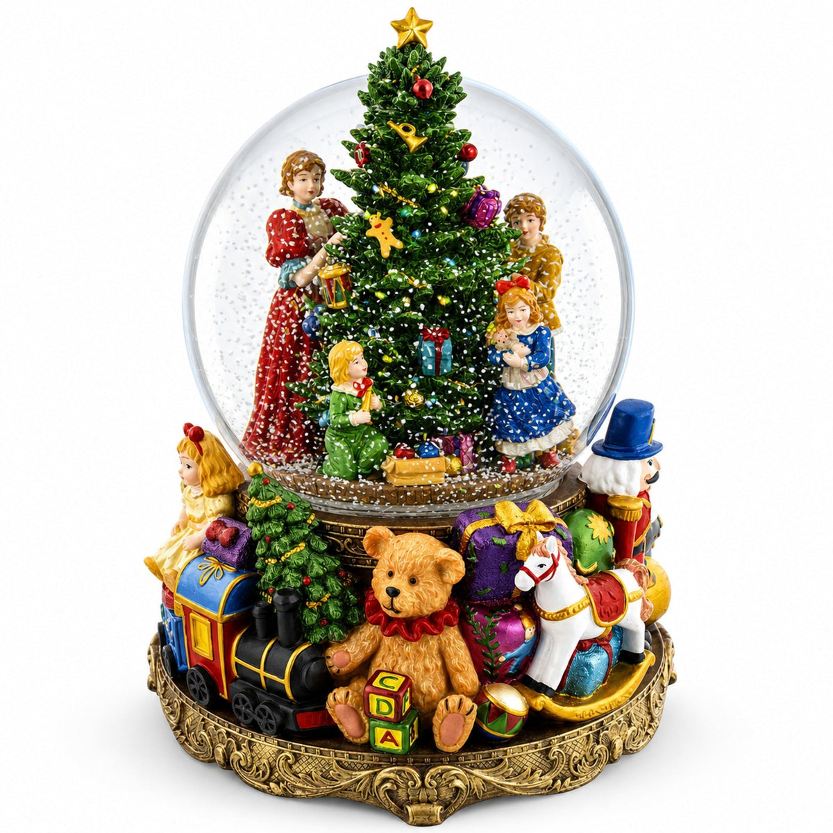 Children Decorating Tree LED Musical Water Snow Globe Snow Globes > Santa La Vie Bien Children Decorating Tree LED Musical Water Snow Globe