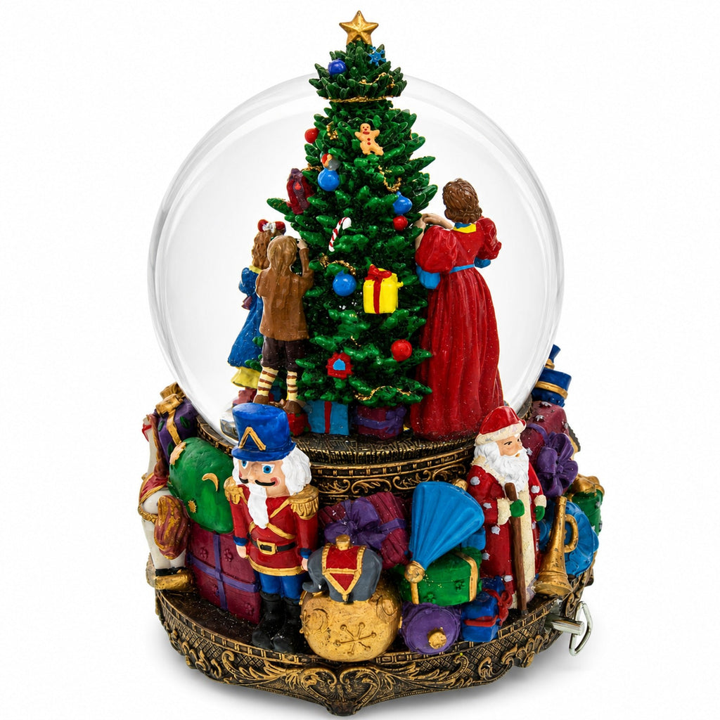 Children Decorating Tree LED Musical Water Snow Globe Snow Globes > Santa La Vie Bien Children Decorating Tree LED Musical Water Snow Globe