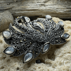 Children of Lir Marcasite Swan Brooch in Sterling Silver Brooch La Vie Bien Children of Lir Marcasite Swan Brooch in Sterling Silver