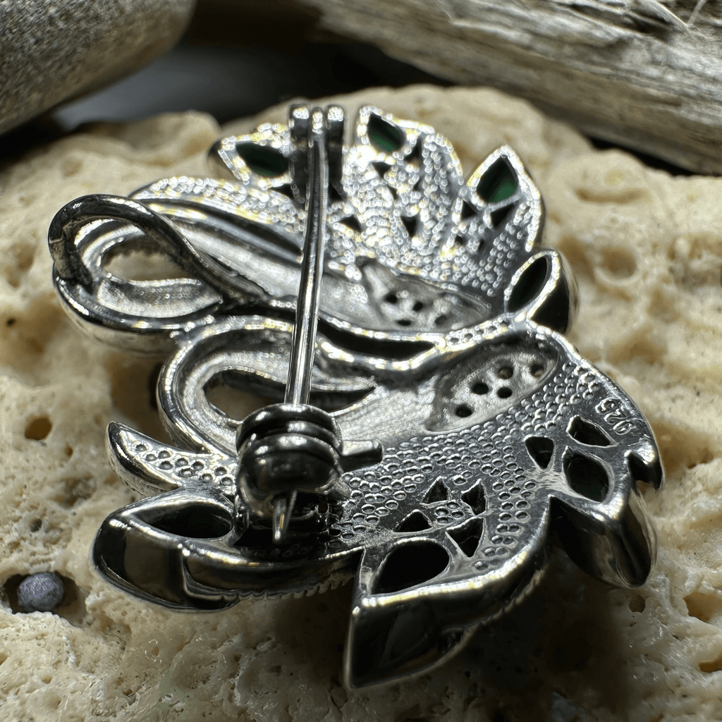 Children of Lir Marcasite Swan Brooch in Sterling Silver Brooch La Vie Bien Children of Lir Marcasite Swan Brooch in Sterling Silver