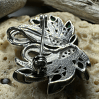 Children of Lir Marcasite Swan Brooch in Sterling Silver Brooch La Vie Bien Children of Lir Marcasite Swan Brooch in Sterling Silver