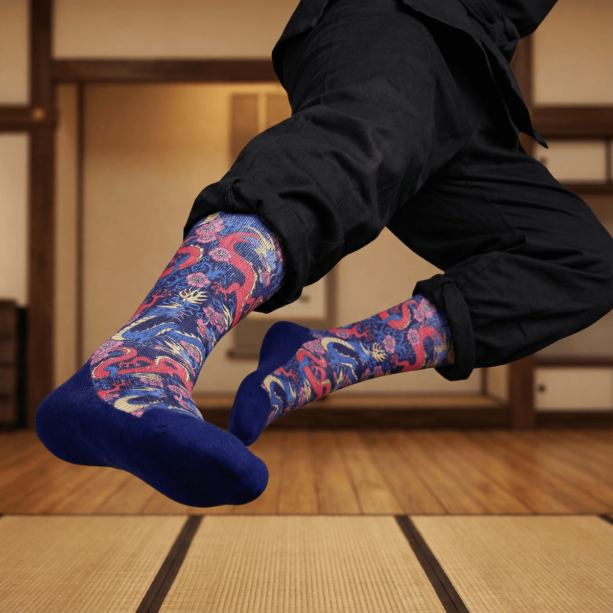 Chinese Dragons Men's Socks | Colorful Novelty Crew Socks Crew Socks La Vie Bien Chinese Dragons Men's Socks | Colorful Novelty Crew Socks