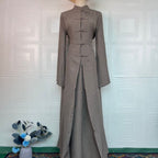 Chinese Frog Button Stand Collar Top & Wide-Leg Maxi Skirt Co-ord Set(MS483) La Vie Bien Chinese Frog Button Stand Collar Top & Wide-Leg Maxi Skirt Co-ord Set(MS483)