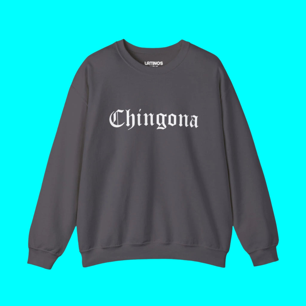 Chingona Crewneck Sweatshirt | Fleece - Lined Viral Latino | 3 Colors Sweatshirt La Vie Bien Chingona Crewneck Sweatshirt | Fleece - Lined Viral Latino | 3 Colors