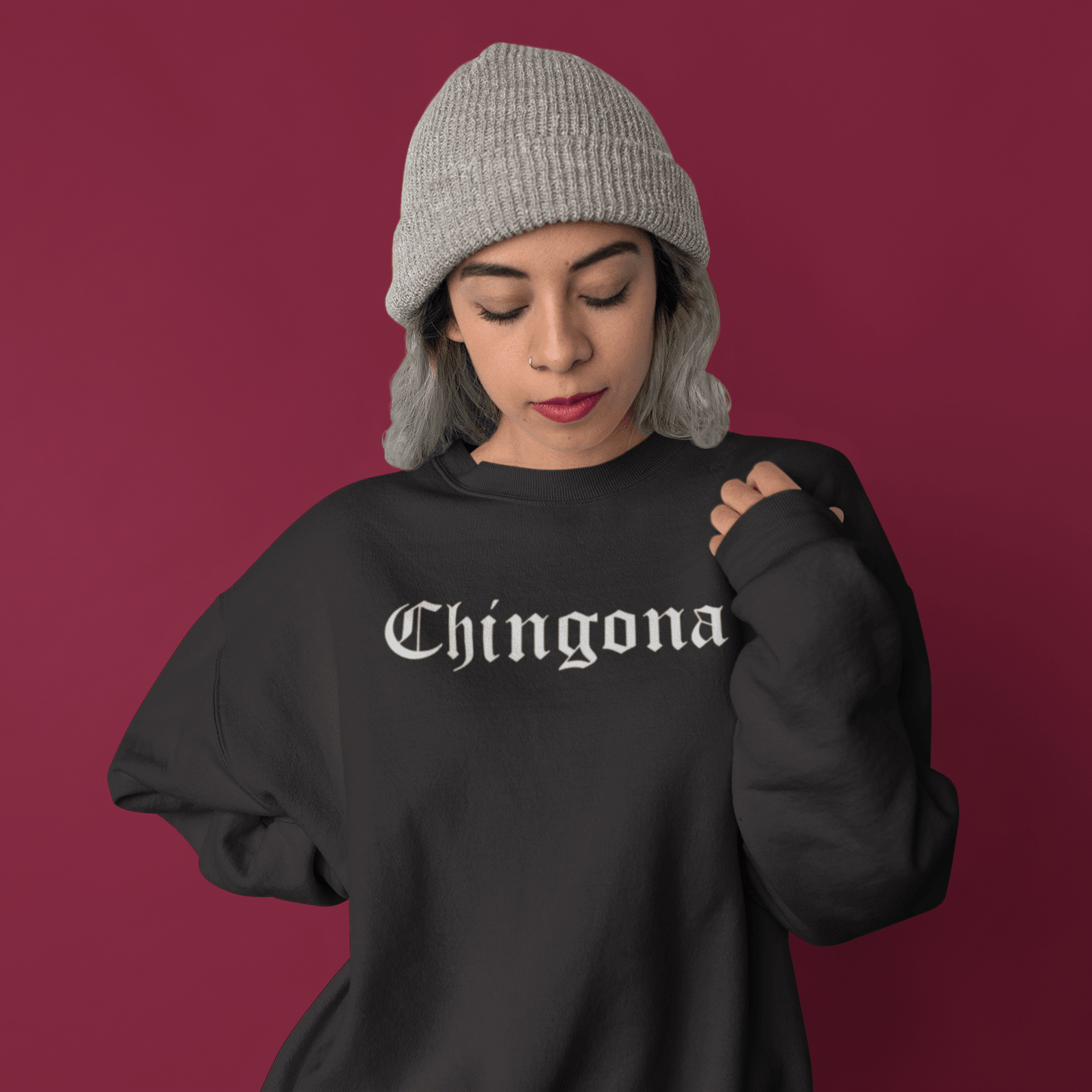 Chingona Crewneck Sweatshirt | Fleece - Lined Viral Latino | 3 Colors Sweatshirt La Vie Bien Chingona Crewneck Sweatshirt | Fleece - Lined Viral Latino | 3 Colors