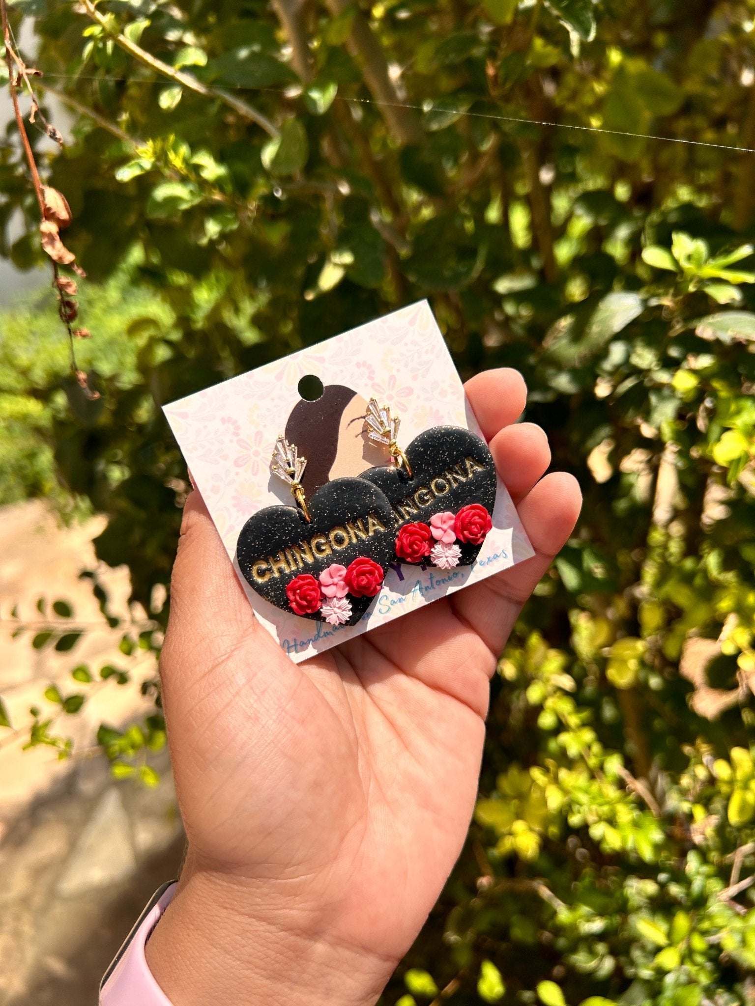 Chingona in Black Earrings La Vie Bien Chingona in Black