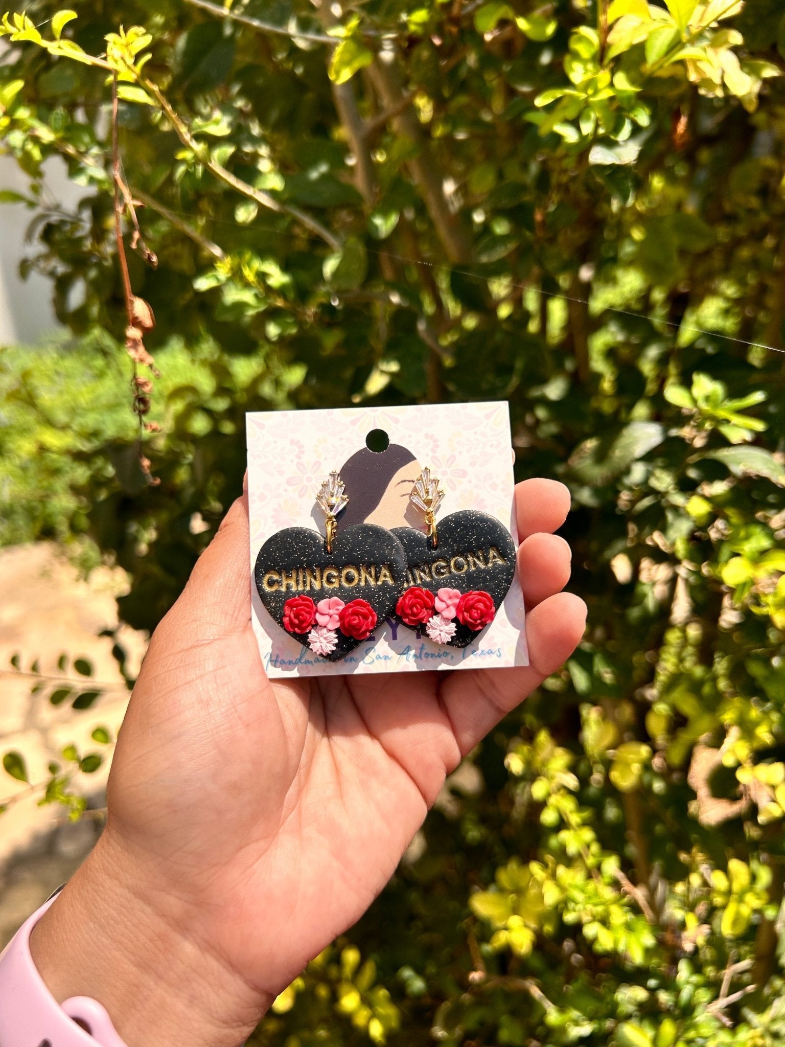 Chingona in Black Earrings La Vie Bien Chingona in Black