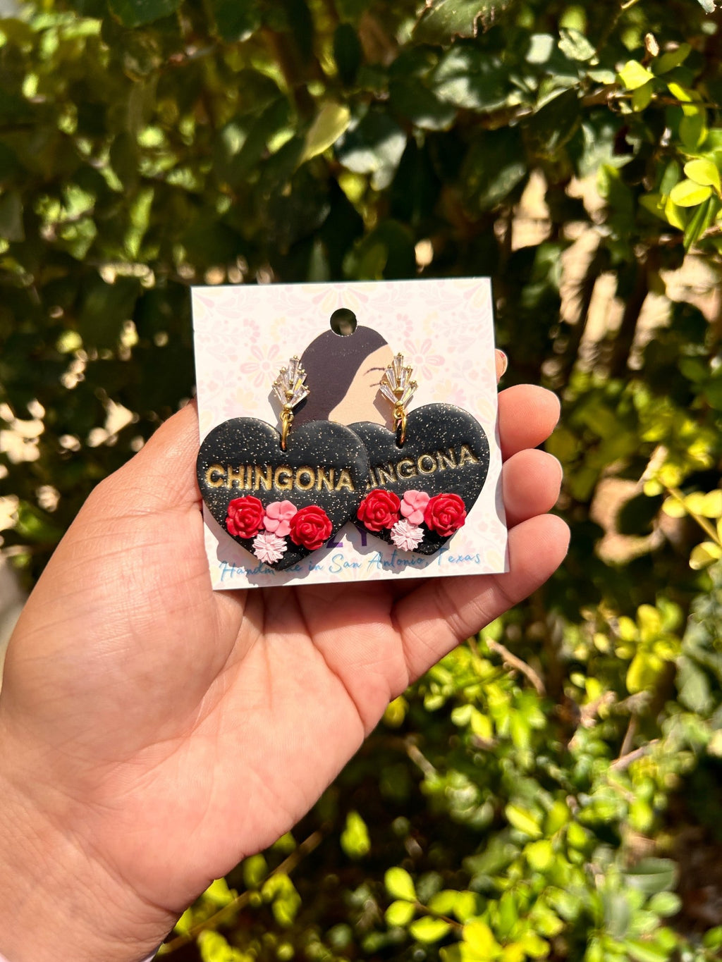 Chingona in Black Earrings La Vie Bien Chingona in Black