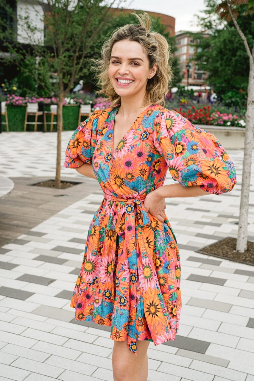 Chloe Mini Wrap Dress - Floral Bouquet - final sale
