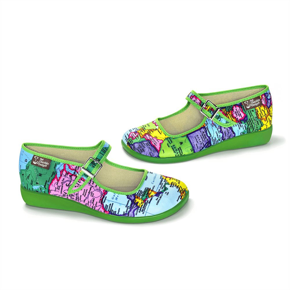 Chocolaticas® Bon Voyage Women's Mary Jane Flat by Hot Chocolate Design