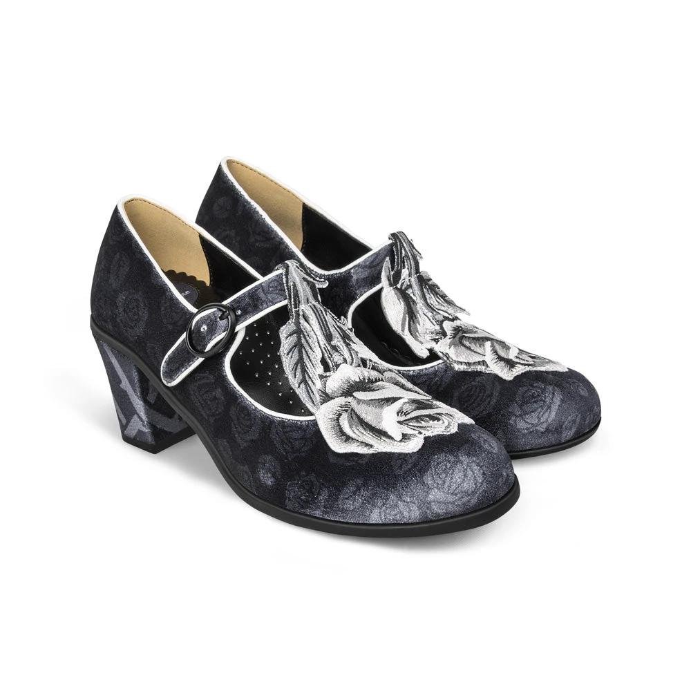 Chocolaticas® Mid Heels Black Tudor Women's Mary Jane Pump by Hot Chocolate Design