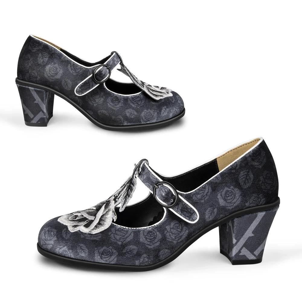 Chocolaticas® Mid Heels Black Tudor Women's Mary Jane Pump by Hot Chocolate Design