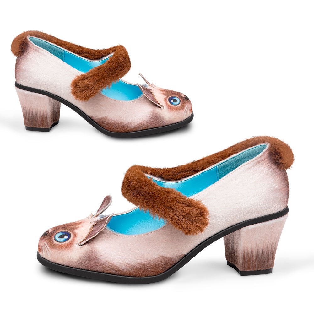 Chocolaticas® Mid Heels Siamese Cat Women's Mary Jane Pump Mid Heels La Vie Bien Chocolaticas® Mid Heels Siamese Cat Women's Mary Jane Pump