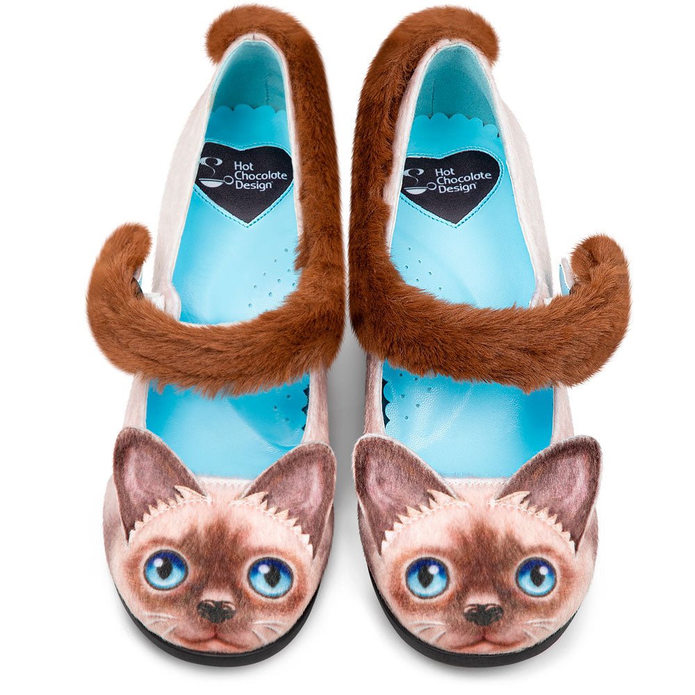 Chocolaticas® Mid Heels Siamese Cat Women's Mary Jane Pump Mid Heels La Vie Bien Chocolaticas® Mid Heels Siamese Cat Women's Mary Jane Pump