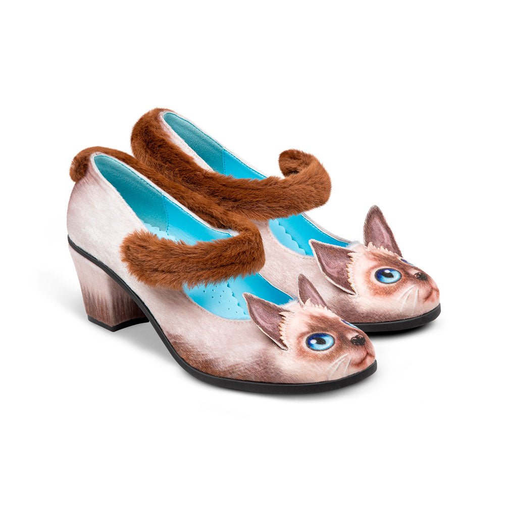 Chocolaticas® Mid Heels Siamese Cat Women's Mary Jane Pump Mid Heels La Vie Bien Chocolaticas® Mid Heels Siamese Cat Women's Mary Jane Pump