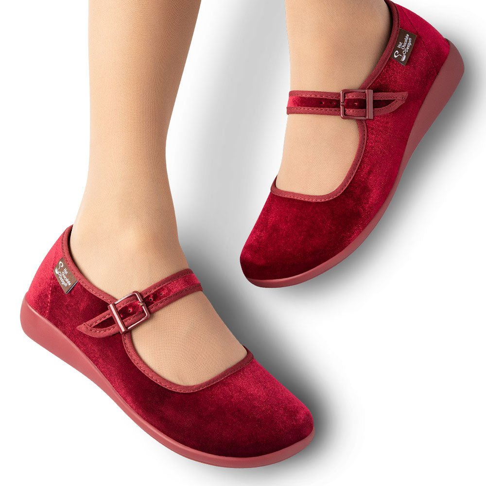 Chocolaticas® Red Wine Women's Mary Jane Flat by Hot Chocolate Design