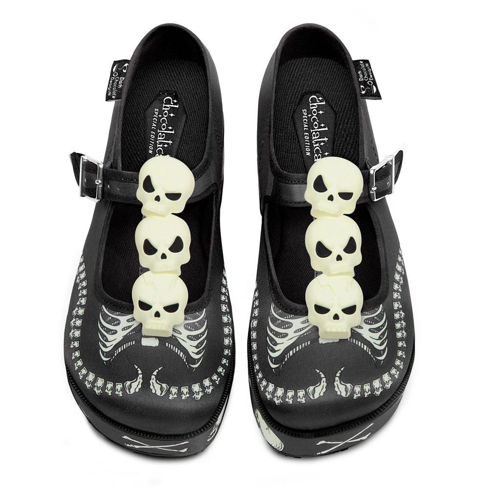 Chocolaticas® Skeletons Under Your Bed Women's Mary Jane Platform by Hot Chocolate Design
