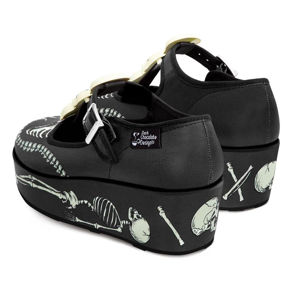 Chocolaticas® Skeletons Under Your Bed Women's Mary Jane Platform by Hot Chocolate Design