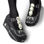 Chocolaticas® Skeletons Under Your Bed Women's Mary Jane Platform by Hot Chocolate Design