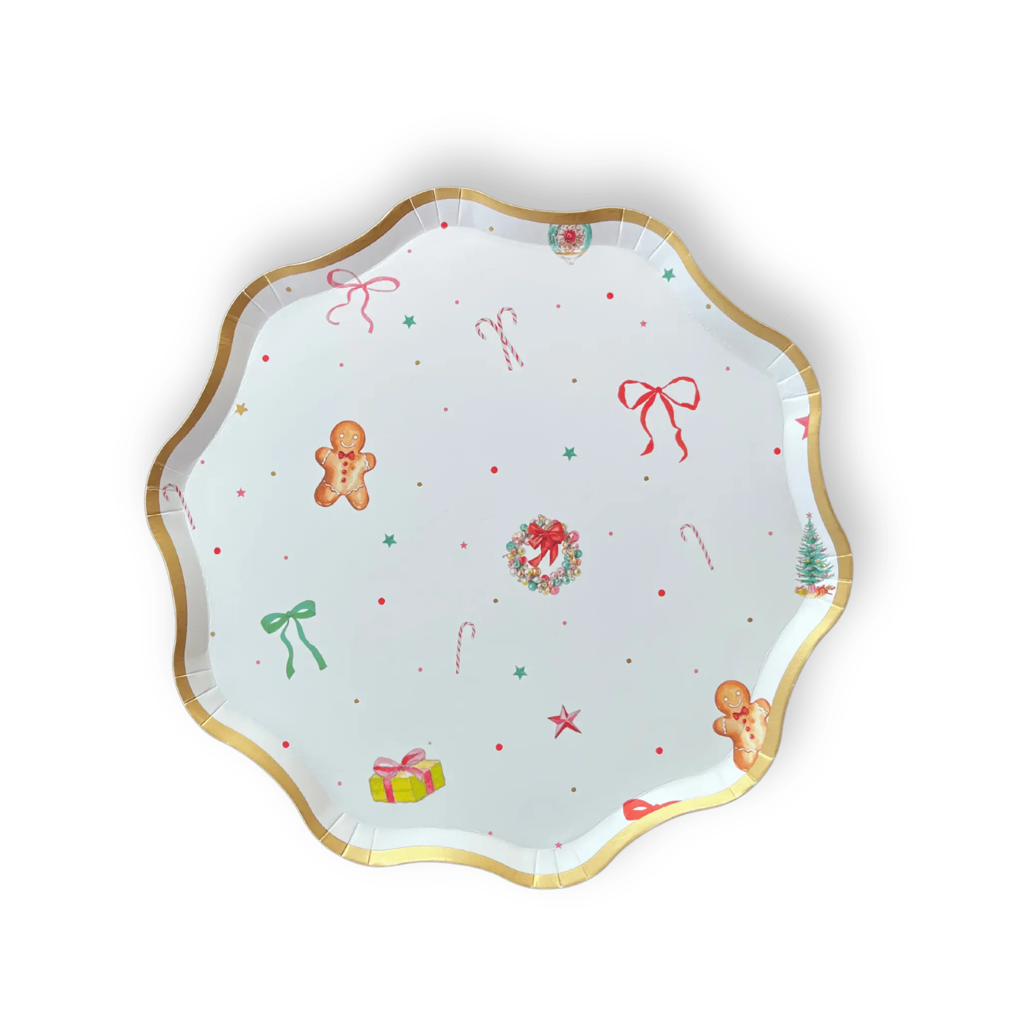 Christmas Bows Patterned Paper Plate