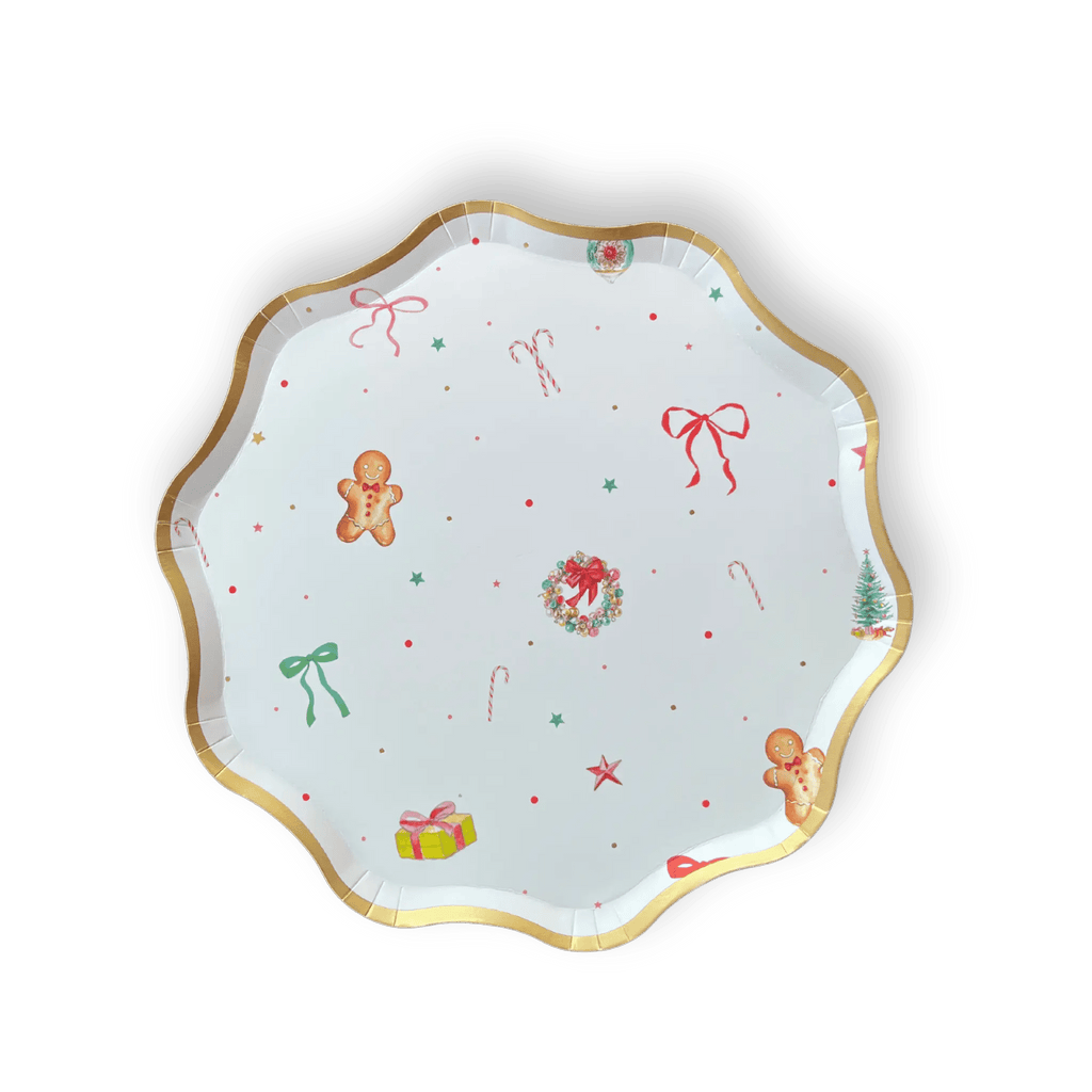 Christmas Bows Patterned Paper Plate 8.5 Inch Plate La Vie Bien Christmas Bows Patterned Paper Plate