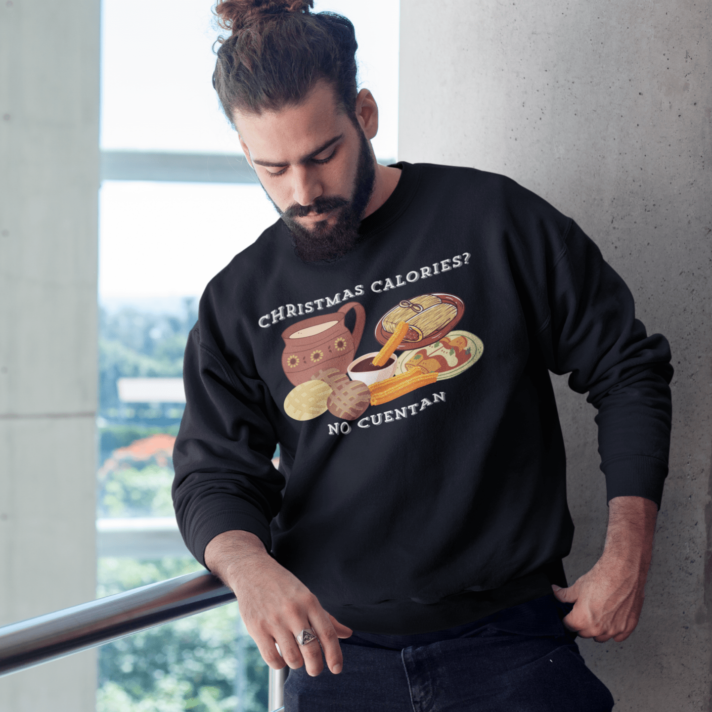 Christmas Calories No Cuentan Comfy Crewneck Sweater | Latino Holiday | 3 Colors Sweatshirt La Vie Bien Christmas Calories No Cuentan Comfy Crewneck Sweater | Latino Holiday | 3 Colors