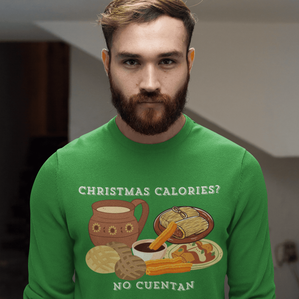 Christmas Calories No Cuentan Comfy Crewneck Sweater | Latino Holiday | 3 Colors Sweatshirt La Vie Bien Christmas Calories No Cuentan Comfy Crewneck Sweater | Latino Holiday | 3 Colors