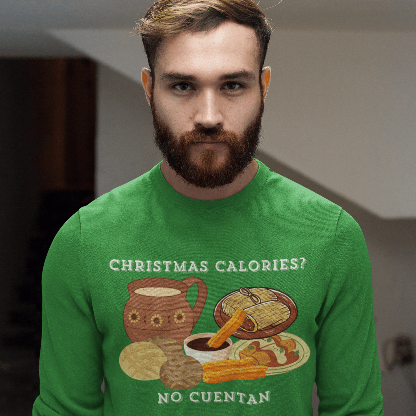 Christmas Calories No Cuentan Comfy Crewneck Sweater | Latino Holiday | 3 Colors Sweatshirt La Vie Bien Christmas Calories No Cuentan Comfy Crewneck Sweater | Latino Holiday | 3 Colors