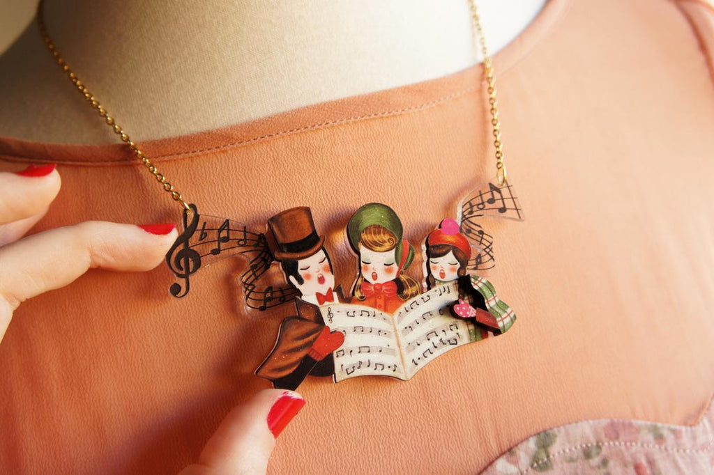 Christmas Carols Necklace by Laliblue Necklaces La Vie Bien Christmas Carols Necklace by Laliblue