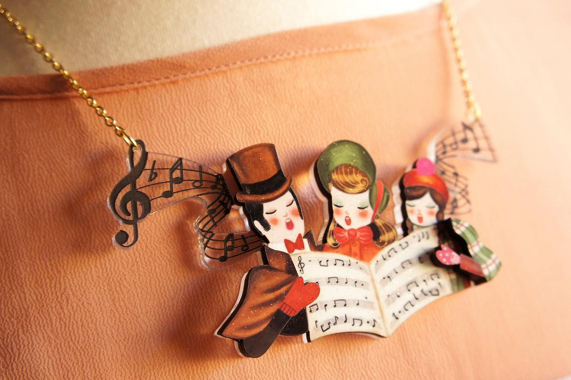 Christmas Carols Necklace by Laliblue Necklaces La Vie Bien Christmas Carols Necklace by Laliblue