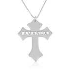 Christmas Cross Name Necklace