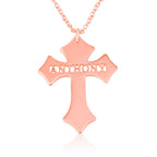 Christmas Cross Name Necklace