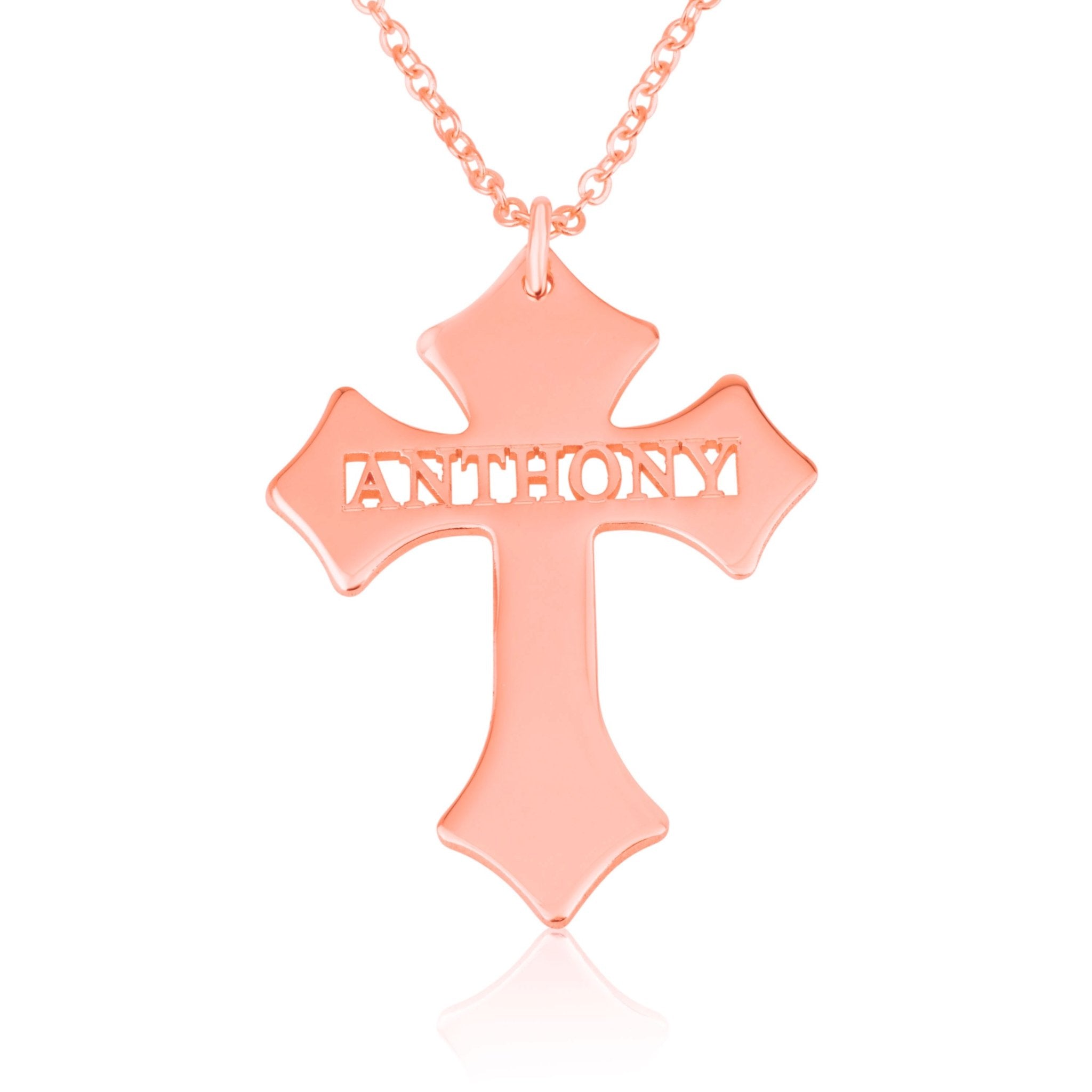 Christmas Cross Name Necklace