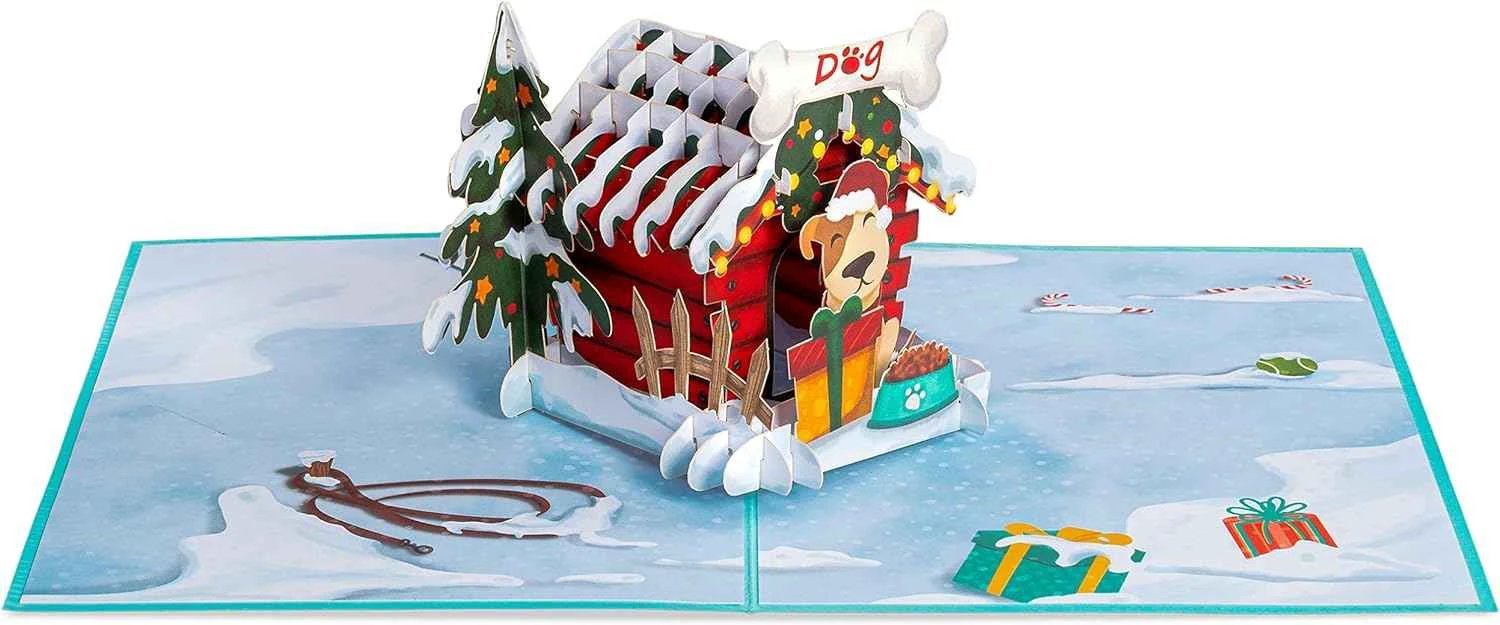 Christmas Dog House Pop Up Card by Paper Love