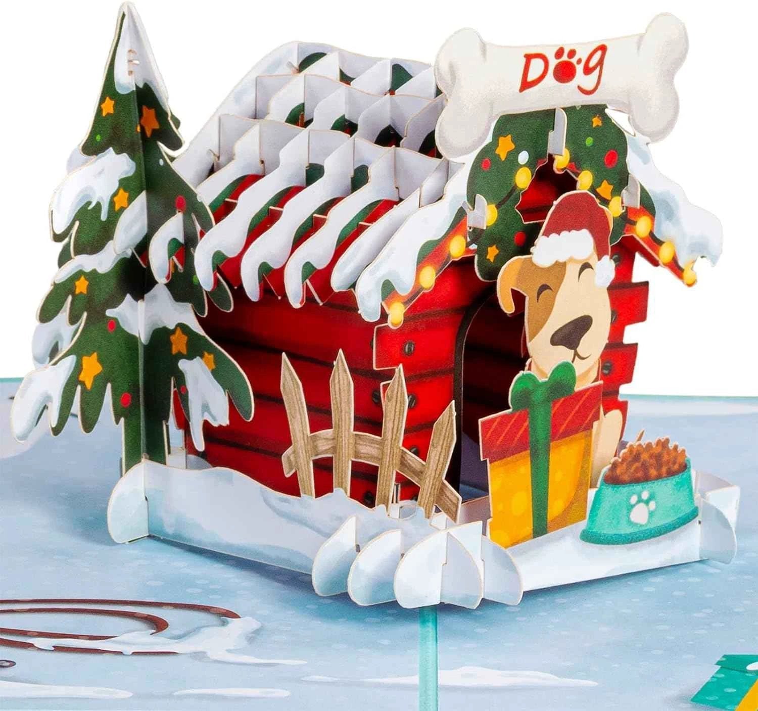 Christmas Dog House Pop Up Card by Paper Love