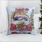 Christmas Embroidered Throw Pillow 20" x 20" by Vibhsa