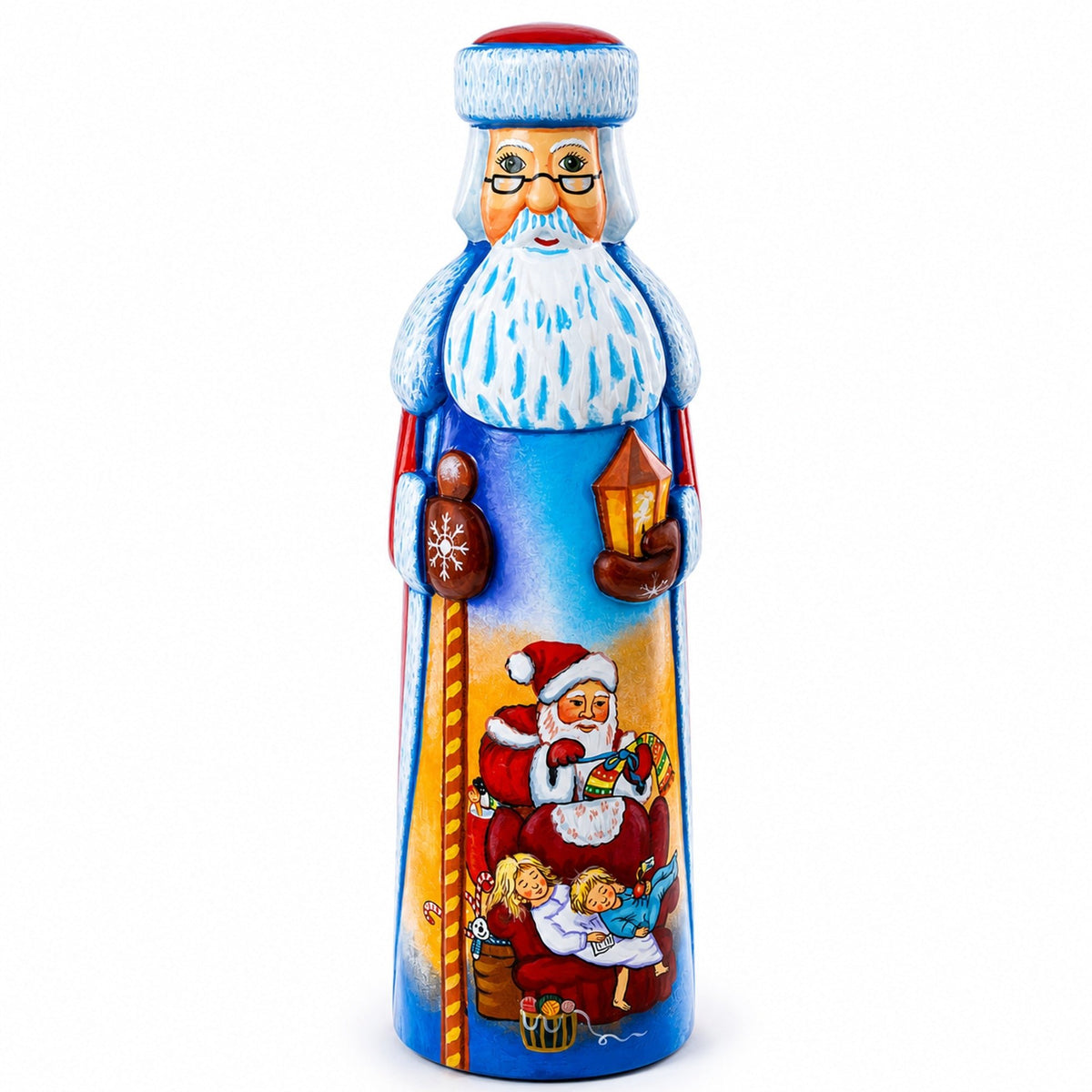 Christmas Eve Hand Carved Solid Wooden Santa Figurine 11 Inches Christmas Decor > Carved Wooden Santa La Vie Bien Christmas Eve Hand Carved Solid Wooden Santa Figurine 11 Inches
