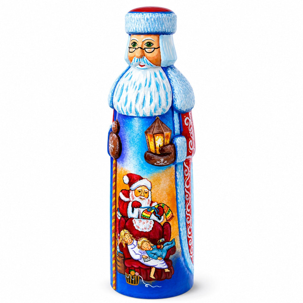 Christmas Eve Hand Carved Solid Wooden Santa Figurine 11 Inches Christmas Decor > Carved Wooden Santa La Vie Bien Christmas Eve Hand Carved Solid Wooden Santa Figurine 11 Inches