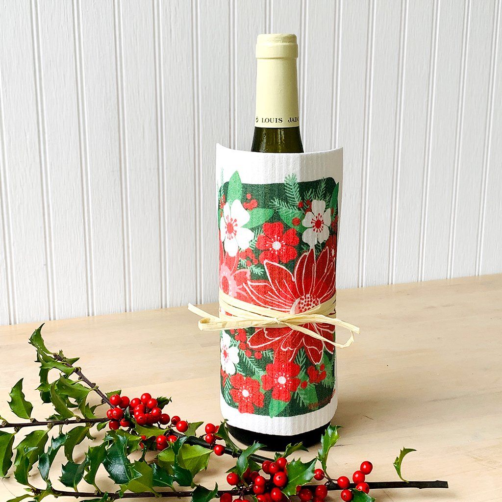 Christmas Flowers Poinsettia Swedish Dishcloth Swedish Dishcloths La Vie Bien Christmas Flowers Poinsettia Swedish Dishcloth
