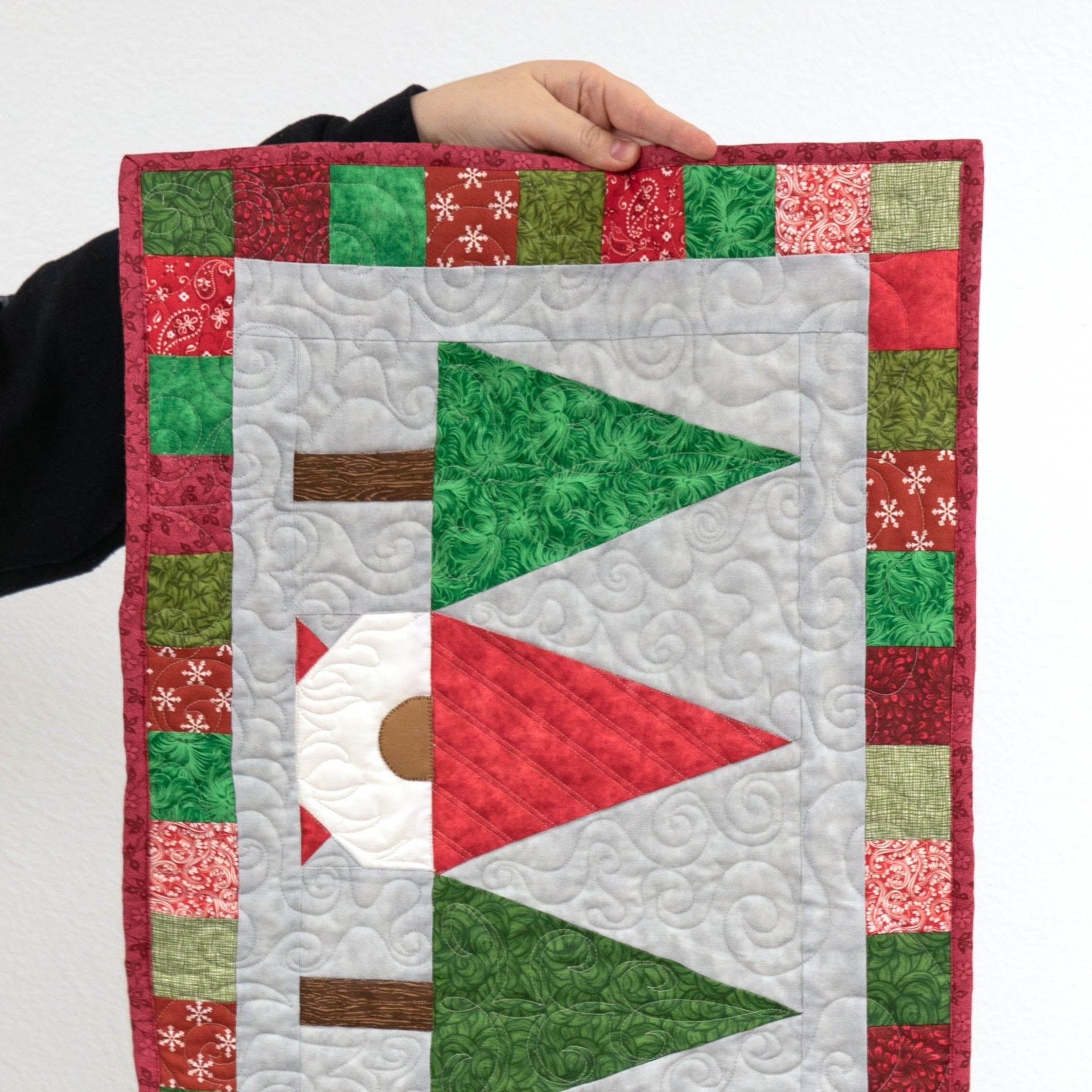 Christmas Gnomes Quilted Table Runner Precut Quilt Kit Quilt Kit La Vie Bien Christmas Gnomes Quilted Table Runner Precut Quilt Kit