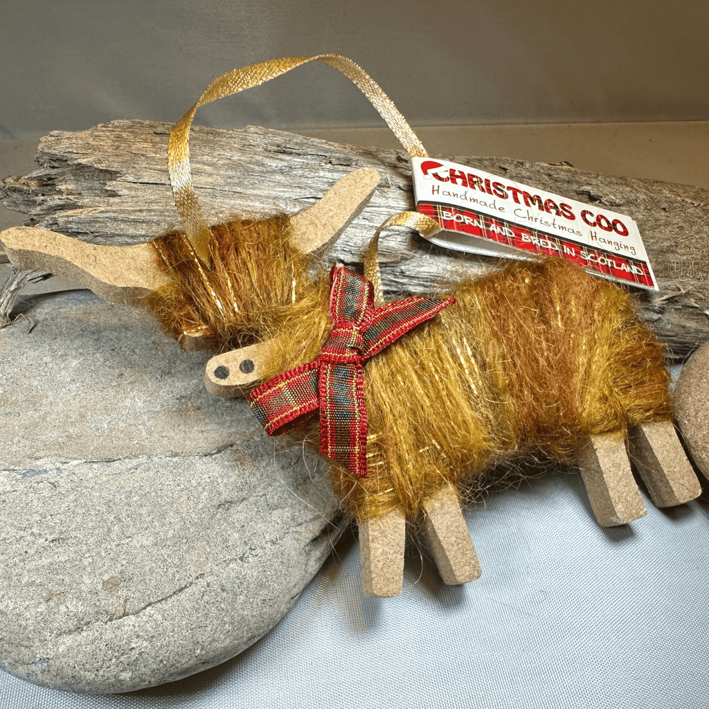 Christmas Highland Cow Ornament - Made in Scotland Gifts La Vie Bien Christmas Highland Cow Ornament - Made in Scotland