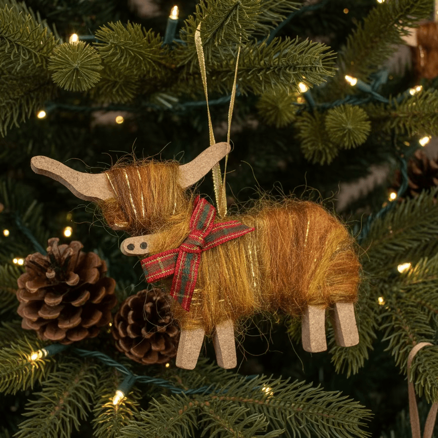 Christmas Highland Cow Ornament - Made in Scotland Gifts La Vie Bien Christmas Highland Cow Ornament - Made in Scotland