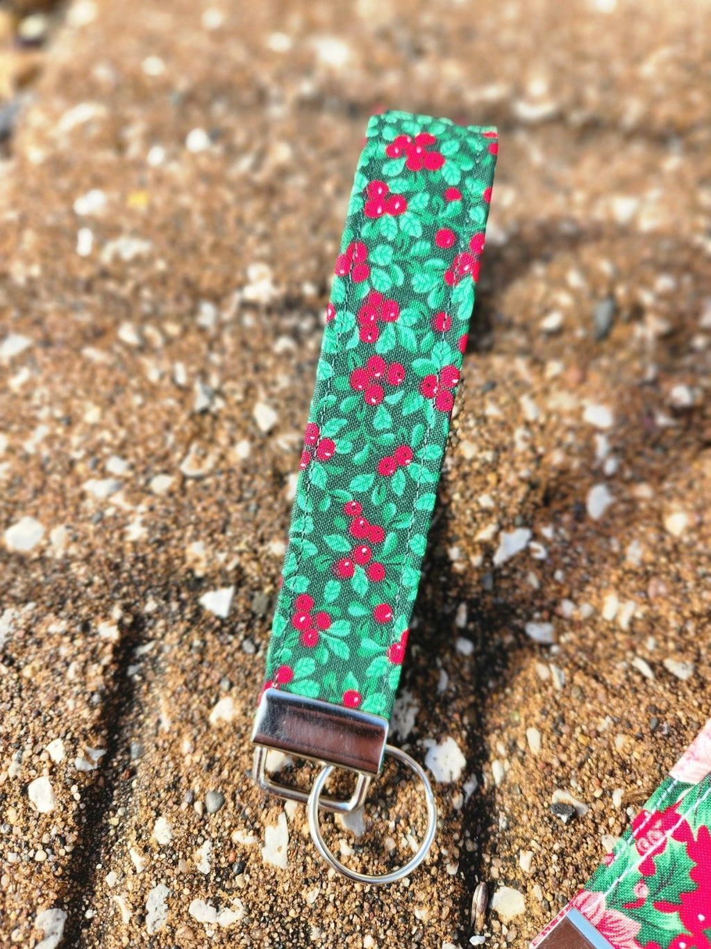 Christmas Hollies Keyfob Wristlet by Hoosier Handkerchief Company