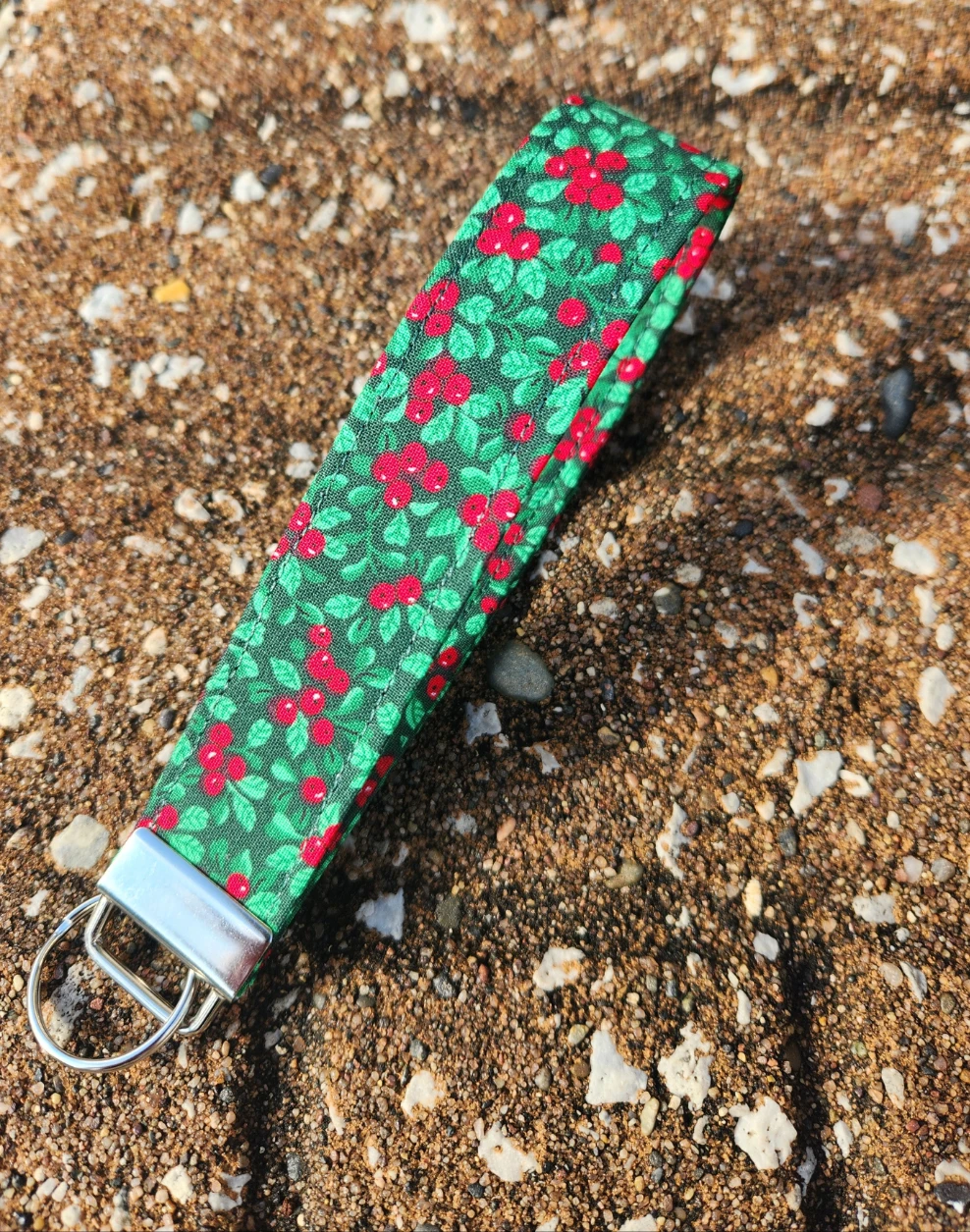Christmas Hollies Keyfob Wristlet by Hoosier Handkerchief Company