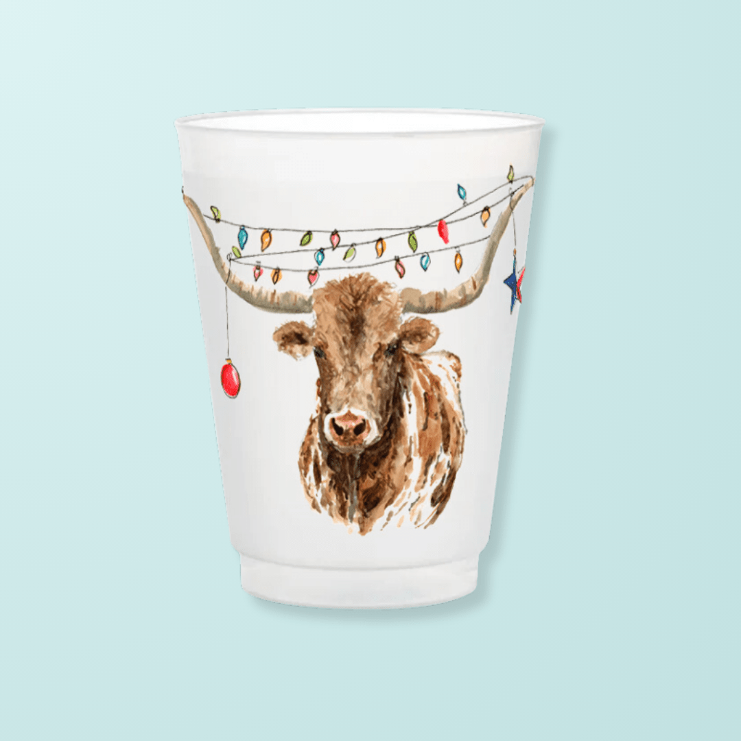 Christmas Longhorn Frosted Cups Frosted Cups La Vie Bien Christmas Longhorn Frosted Cups