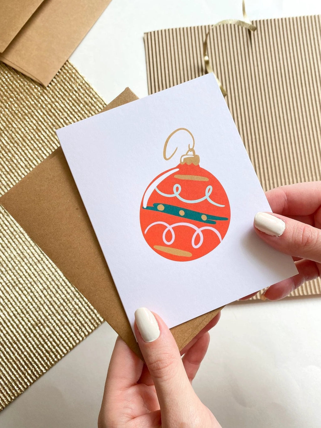 Christmas Ornament Simple Christmas Card by Five Dot Post