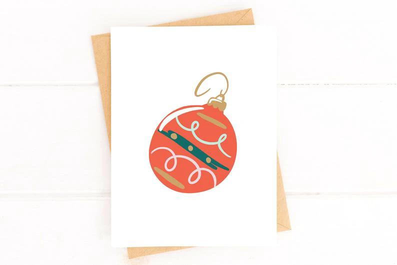 Christmas Ornament Simple Christmas Card by Five Dot Post