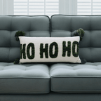 Christmas Pillow for Holidays, 32"x 14" HOHOHO Embroidered by Vibhsa
